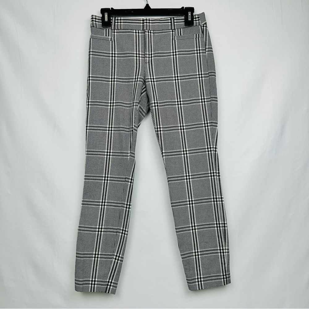 Banana Republic Sloan Pant Neutral Black and White Plaid Size: 0